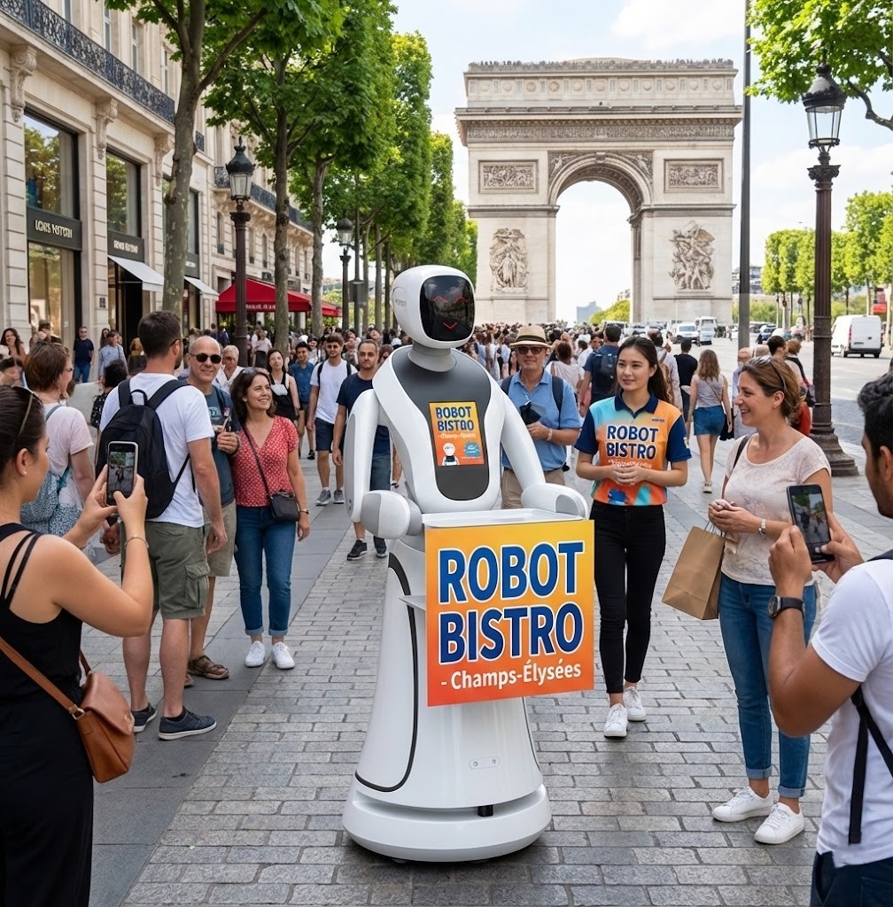 Robot Serveur HUMANOOID en action